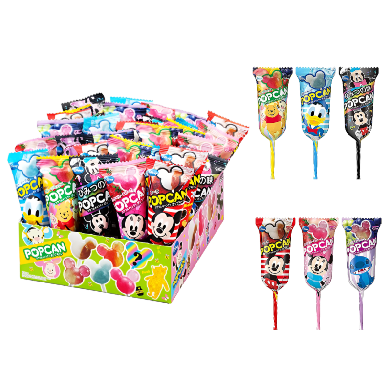 【ポップキャン 30コ】글리코 Glico 디즈니 팝캔디 사탕 30개입