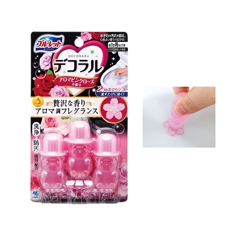 【ブルーレットデコラル】고바야시 블루렛 데코랄 아로마 핑크 로즈향 7.5g x 3 / 변기 세정제