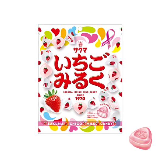 【サクマ製菓 いちごみるく】사쿠마 딸기 밀크 캔디 83g