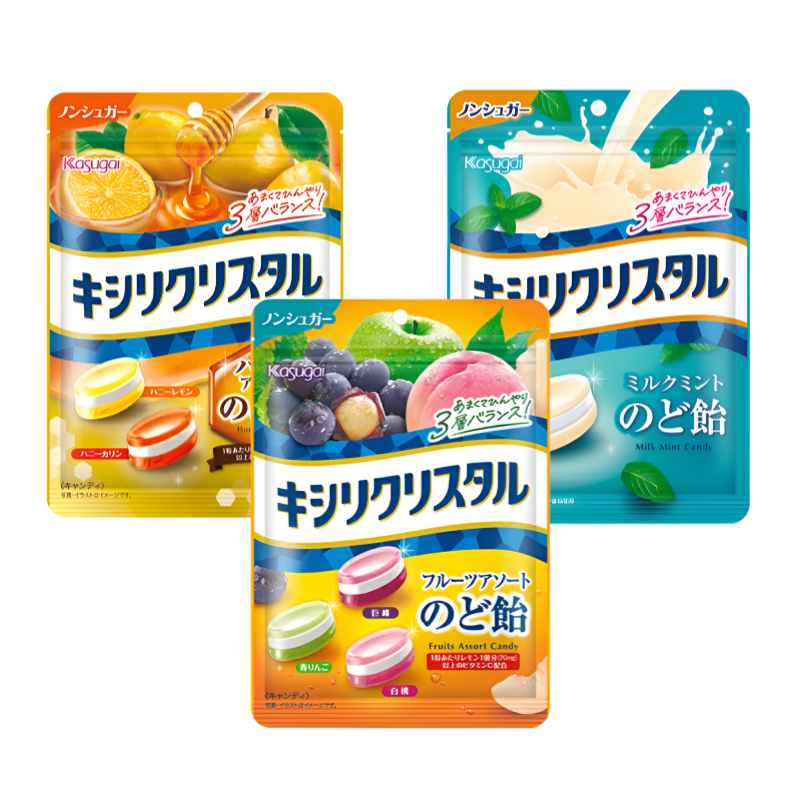 【キシリクリスタル のど飴】카스가이제과 자일리크리스탈 목캔디