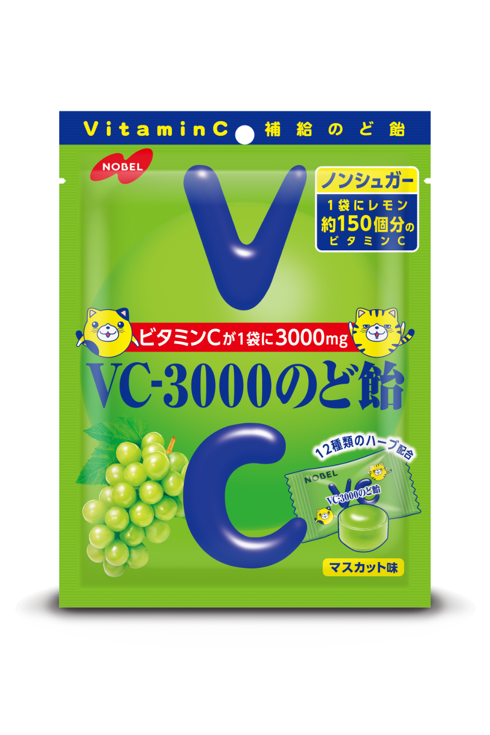 【VC-3000のど飴 】노벨 VC-3000 비타민목캔디 90g