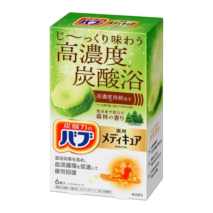 【バブ 薬用入浴剤】카오 바브 메디큐어 탄산 입욕제 6정