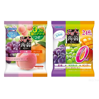 【ぷるんと蒟蒻ゼリー大袋】오리히로 곤약젤리 큰 봉지 24개입