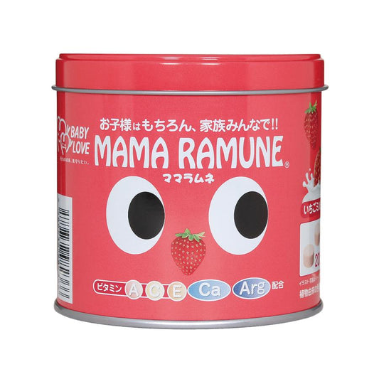 【ママラムネ(イチゴミルク風味)】마마 라무네 딸기 밀크 향 200정 (유통기한 26년 6월)